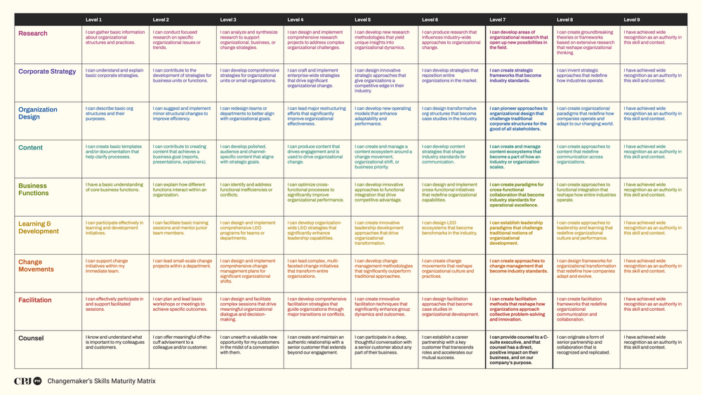 The Changemaker's Skills Maturity Matrix post image